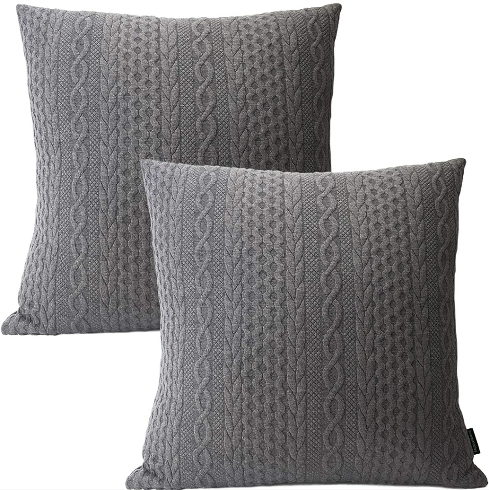 Grey modern embossed 18x18 cushion covers